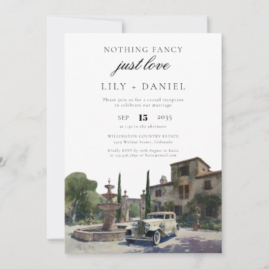 Invitation Elopement Old Money Estate Wedding Reception (Devant)
