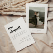 Invitation Elopement photo moderne et réception de mariage