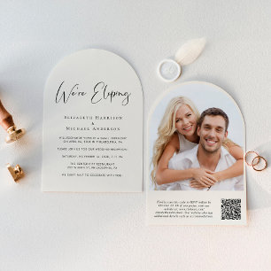 Invitation Elopement QR Code Photo Arche Mariage Réception