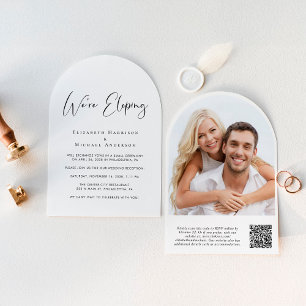 Invitation Elopement QR Code Photo Arche Mariage Réception