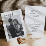 Invitation Elopement Réception Photo Nous Avons Elopé Faire-p<br><div class="desc">Elopement Réception Photo We Eloped Faire-part Ajoutez du texte personnalisé à l'arrière pour fournir toutes les informations supplémentaires nécessaires pour vos invités.</div>