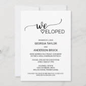 Invitation Elopement simple de calligraphie noire (Devant)