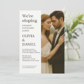 Invitation Elopement Wedding Modern Elegant Minimalist Photo  (Debout devant)