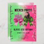 Invitation Elphaba & Glinda Thème Anniversaire (Devant / Derrière)