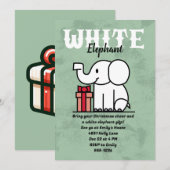 Invitation Élphant Blanc éditable Fête Personnalisée (Devant / Derrière)