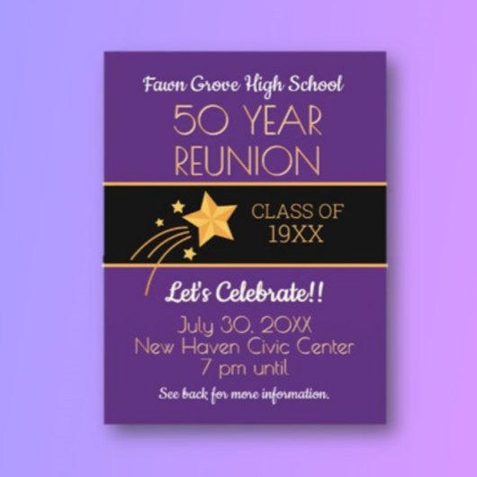 Invitation Em ! Carte postale Réunion de 50e class