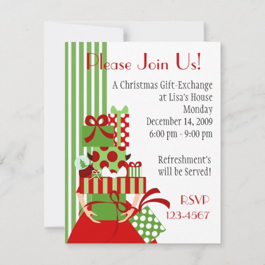 Invitation Emballage de cadeaux impossible (Dos)