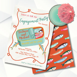 Invitation Emballé avec Amour Funky Sardine Party