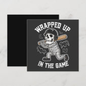 Invitation Emballé dans le jeu de baseball Halloween (Devant / Derrière)