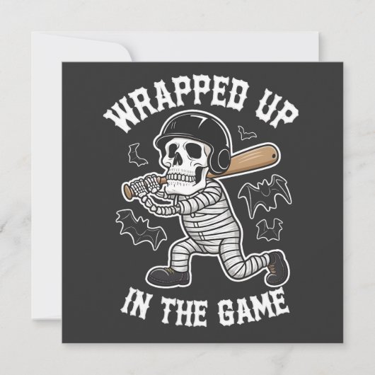 Invitation Emballé dans le jeu de baseball Halloween (Devant)
