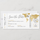 Invitation Embarquement Pass Enregistrer la date Gold World M (Devant)