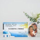Invitation Embarquement Pass Grèce Destination Moderne Mariag (Debout devant)