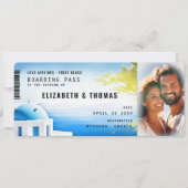 Invitation Embarquement Pass Grèce Destination Moderne Mariag (Devant)