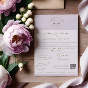 Invitation Embarquement Passeport Billet Destination Mariage