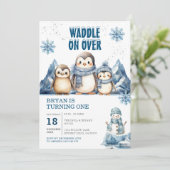 Invitation Embarquer sur les pingouins Animaux arctiques Anni (Debout devant)