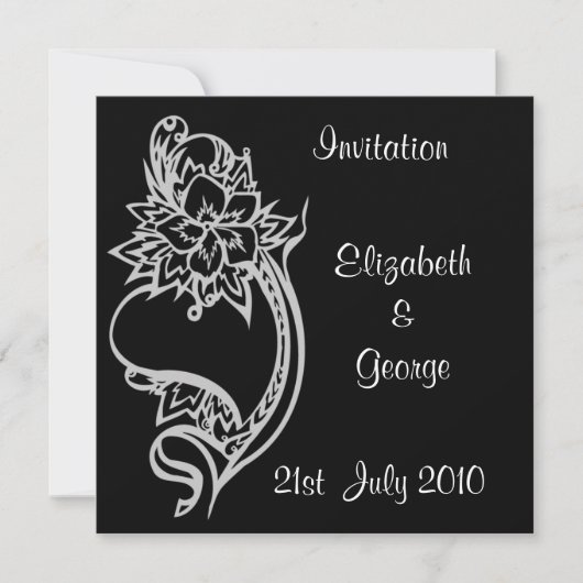 Invitation embellie de coeur (Devant)