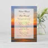 Invitation Embellie de Faux Vellum Sunset (Debout devant)