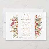 Invitation Embellished Christmas Botanicals Flowers Photo (Devant)