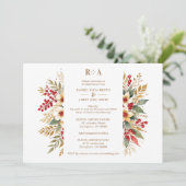 Invitation Embellished Christmas Botanicals Flowers Photo (Debout devant)