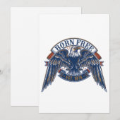 Invitation Emblème d'aigle avec bannière Né libre, Aigle maje (Devant / Derrière)