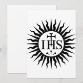 Invitation Emblème de la Compagnie de Jésus Monogramme (Devant / Derrière)