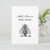 Invitation Emblème de l'abeille Vintage héraldique de Preppy (Debout devant)