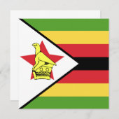 Invitation Emblème du drapeau du Zimbabwe (Devant / Derrière)