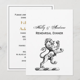 Invitation Emblème héraldique du lion debout