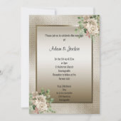 INVITATION EMBOSS METALLIC BRONZE EUCALYPTUS MARIAGE FLORAL (Devant)