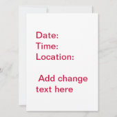 Invitation Embrasse Beaucoup De Crapauds Mariage Inviter (Dos)