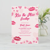 Invitation Embrasse la douche nuptiale au revoir (Debout devant)