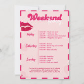 Invitation Embrasse l'itinéraire du week-end Miss Bachelorett (Dos)