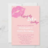 Invitation Embrasser mes 20 ans Adieu Blush Pink 30e annivers (Devant)