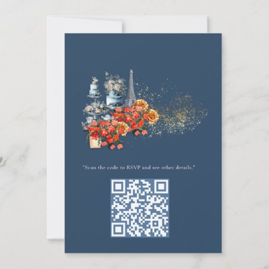 Invitation Embrassez le pays français en bleu pâle (Dos)