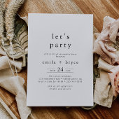 Invitation EMELIA Blanc Noir Rustique Simple Boho Let's Party