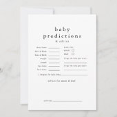 Invitation EMELIA Boho Baby Predictions Baby shower Game Card (Devant)
