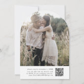 Invitation EMELIA QR Code Photo Arch Hiver Mariage unique (Dos)