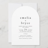 Invitation EMELIA QR Code Photo Arch Hiver Mariage unique (Devant)