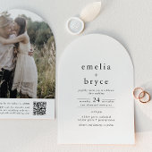Invitation EMELIA QR Code Photo Arch Hiver Mariage unique
