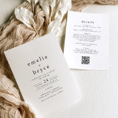 Invitation EMELIA QR Code Rustique Simple Moderne Boho Mariag