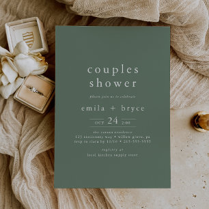 Invitation EMELIA Sage Green Baby ou Mariage Couples Douche