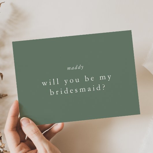 Invitation EMELIA Sage Green Simple Bridesmaid