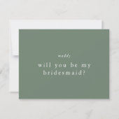 Invitation EMELIA Sage Green Simple Bridesmaid (Devant)