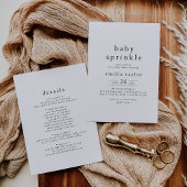 Invitation EMELIA Unique Neutral Boho Simple Bébé Sprinkel