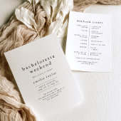 Invitation EMELIA Unique Neutre Rustique Bachelorette Week-en