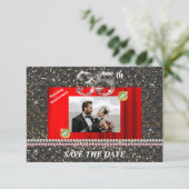 Invitation Emerald 35e anniversaire Mariage Black Woven (Debout devant)