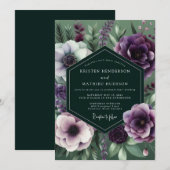Invitation Emerald Amethyst Nocturne Wedding (Devant / Derrière)