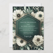 Invitation Emerald Anemone Botanical Romance Wedding (Devant)