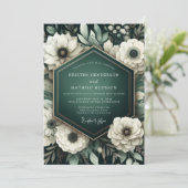 Invitation Emerald Anemone Botanical Romance Wedding (Debout devant)