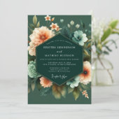 Invitation Emerald Apricot Artful Wedding (Debout devant)